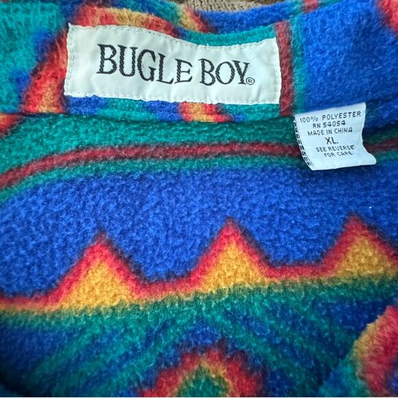 Bugle Boy Southwestern Flannel Snap Button Shirt Mens XL - Picture 5 of 7